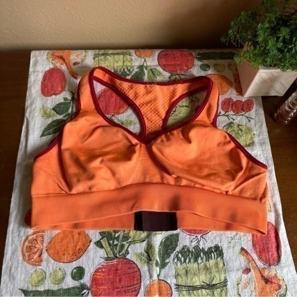 Lululemon Go Steady Orange Racerback Sports Bra
